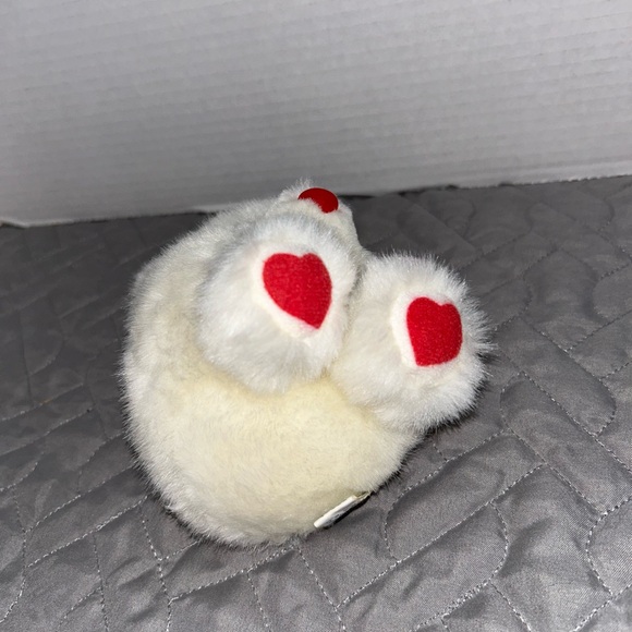 Puffkins Hugs the Bear Red Heart Paws Small 4” Plush Swibco 1994 Vtg w/Ear Tag - Picture 5 of 8